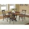 International Concepts 36 in. Solid Wood Square Dual Drop Leaf Dining Table with 4 Chairs in Hickory/Washed Coal K45-36SDP-C613-4 - alternate 3